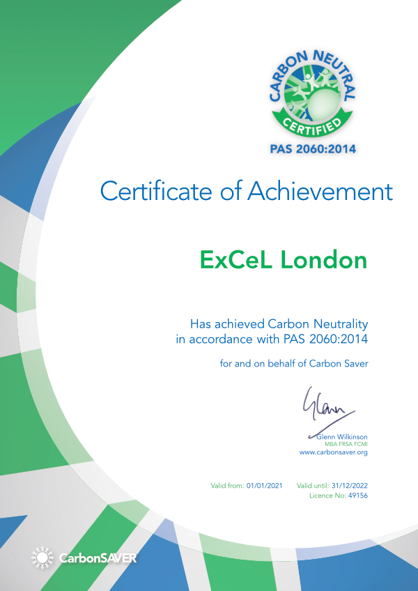 Carbon Neutral Certificate PAS2060